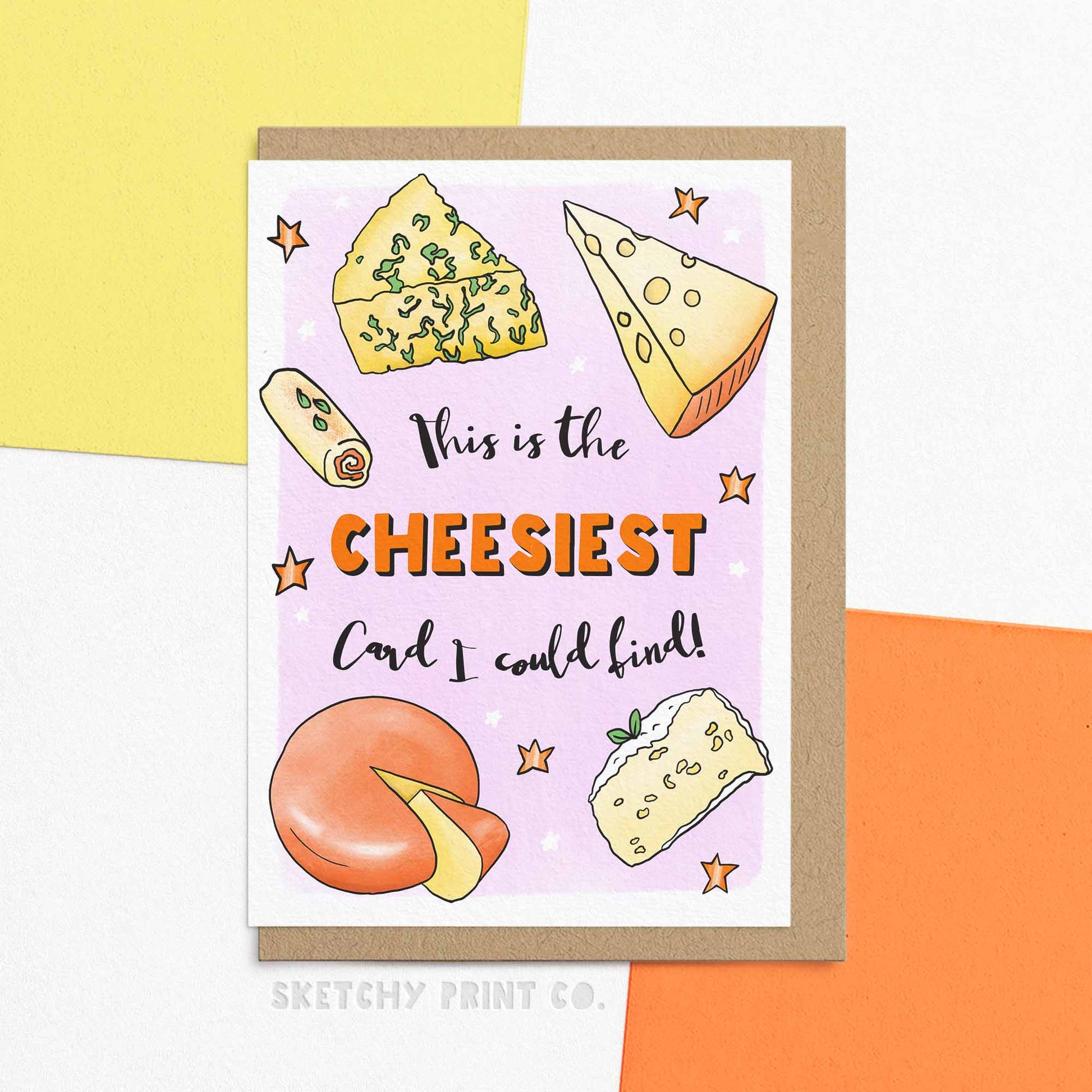 Funny Birthday Card reading 'This is the Cheesiest card I could Find' hilarious card for any occasion. Birthday wishes for best friend. Hilarious Birthday wishes for sister or brother. Birthday comedy wishes.
