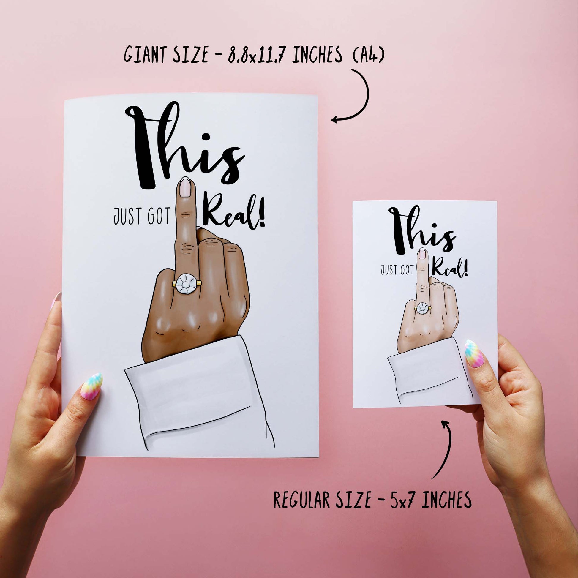 This Just Got Real - Engagement Greetings Card