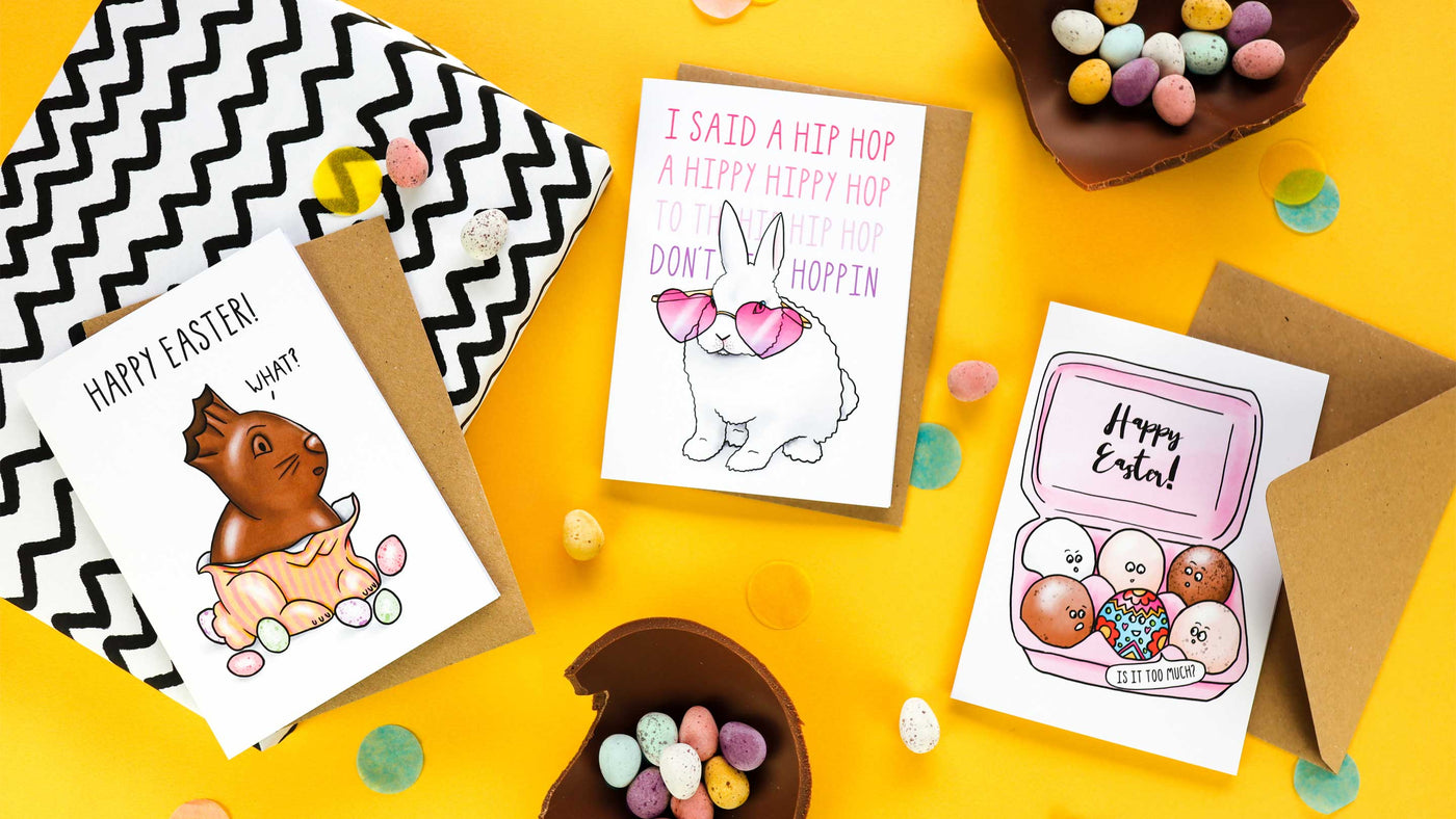 Funny Rude Silly Easter Cards boyfriend girlfriend unique gift unusual hilarious illustrated sketchy print co