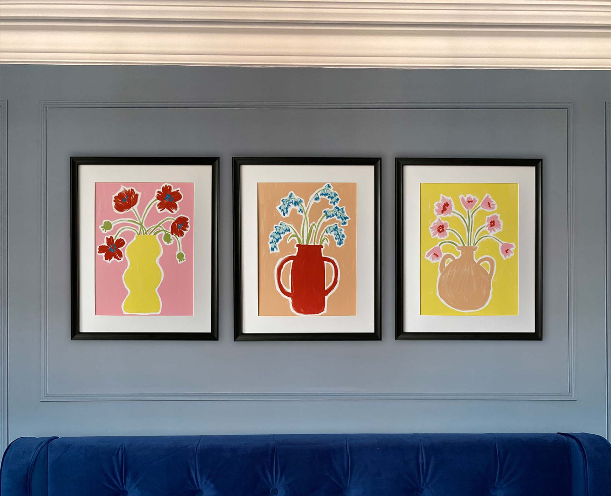 set of three flower prints that look great together