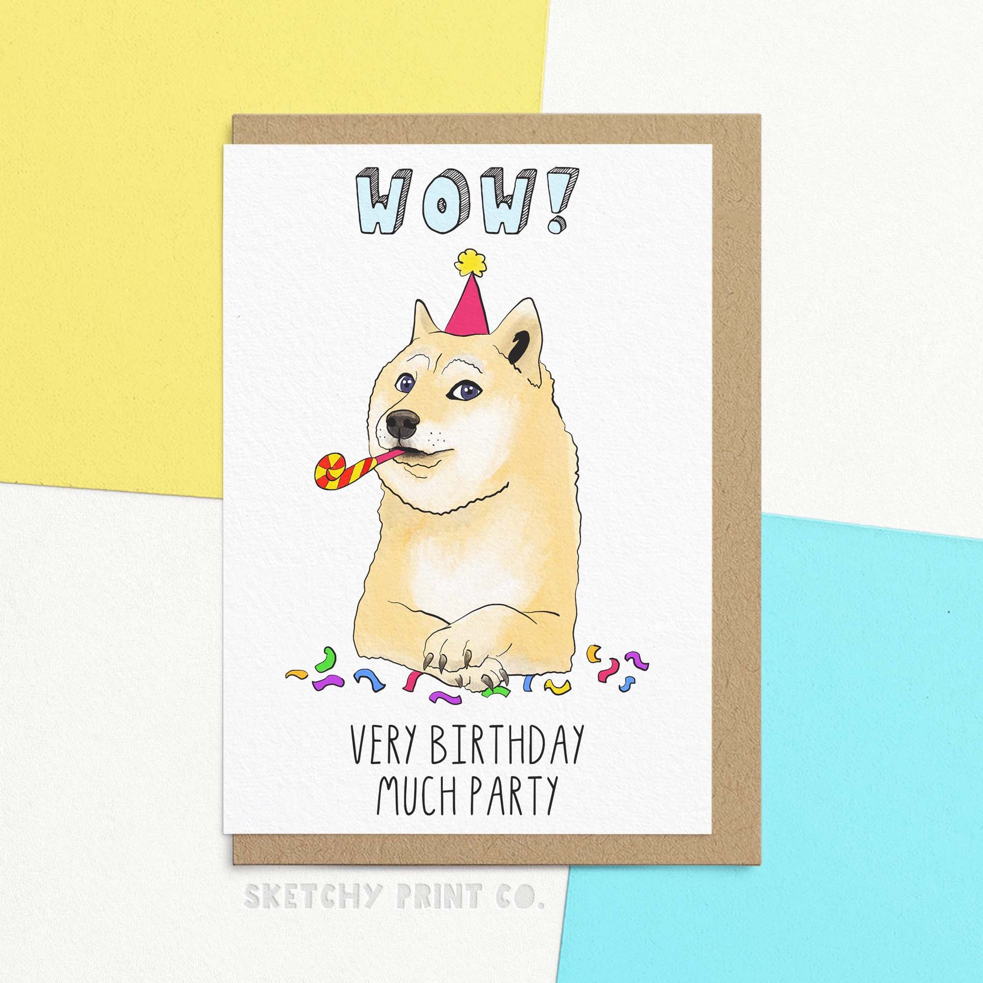 Funny Birthday Card | Bday Doge Wow! So Birthday! | Hilarious Birthday  Wishes For Best Friend – SKETCHY PRINT Co, image size:1920x1920