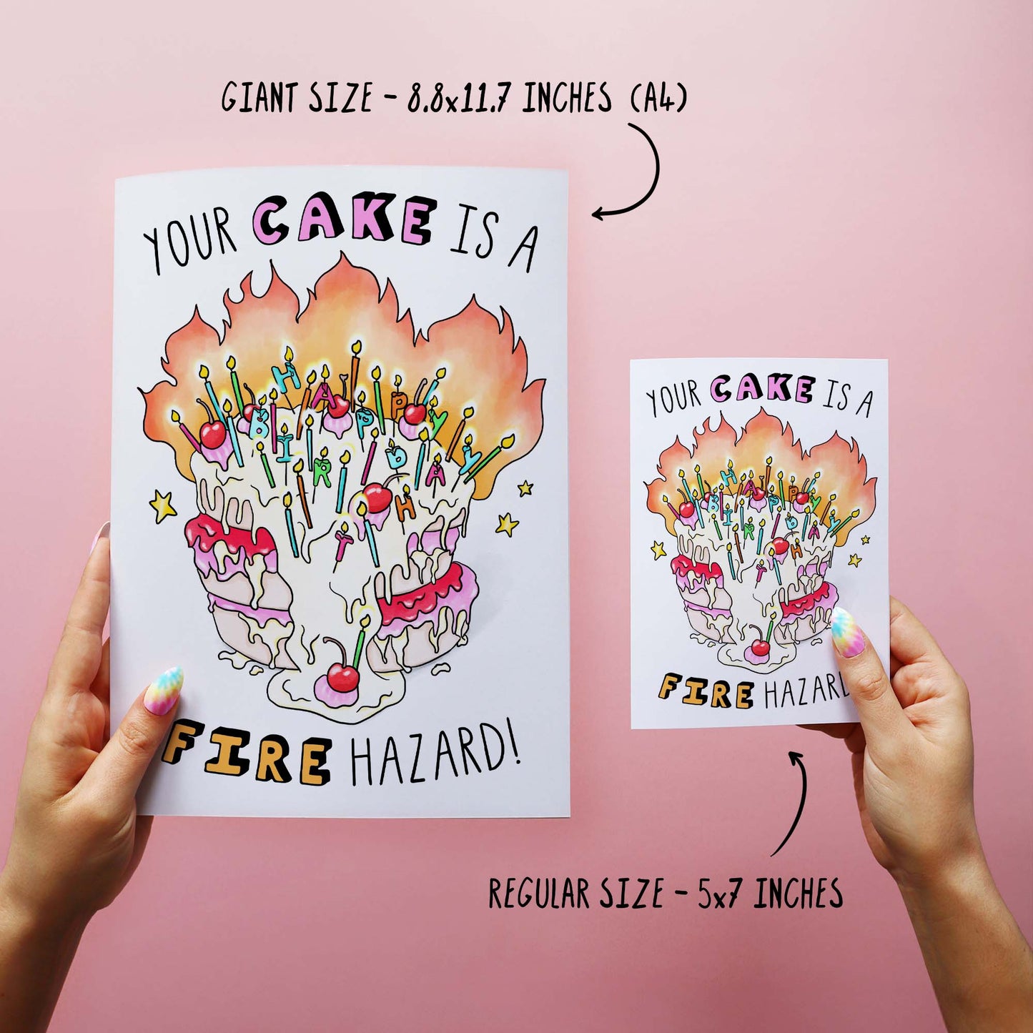 Your Cake Is A Fire Hazard - Funny Birthday Card
