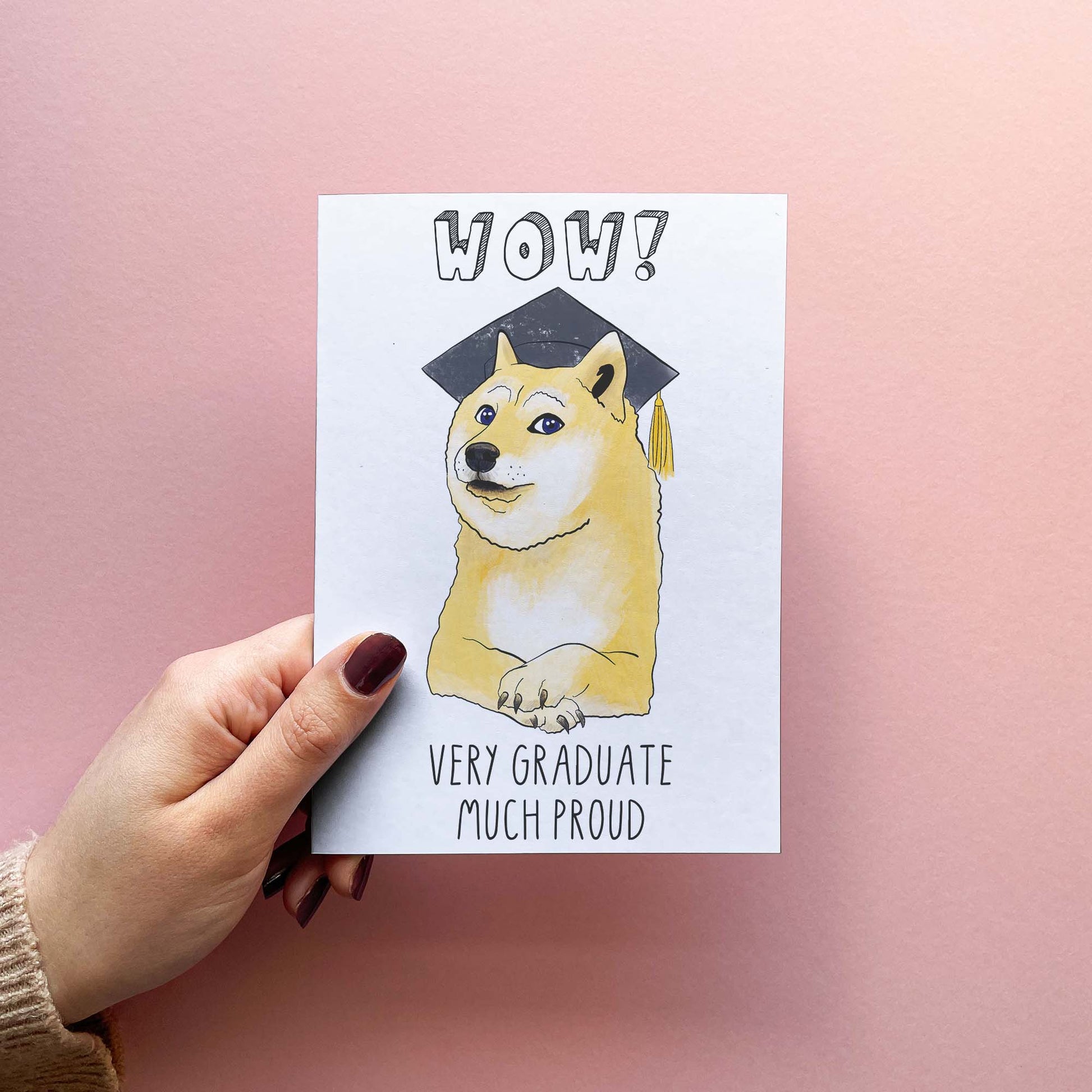 Funny Graduation Card | Grad Doge | Graduation Greeting For Friend SKETCHY PRINT Co Funny Graduation Card | Grad Doge | Graduation Greeting For Friend SKETCHY PRINT Co