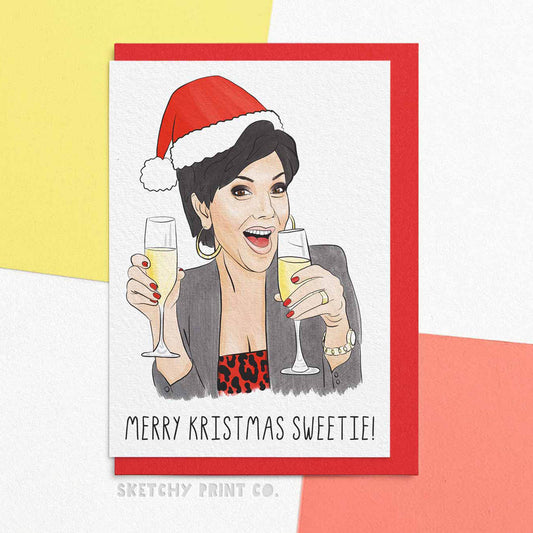 kardashian Funny Rude Silly Christmas Cards boyfriend girlfriend unique gift unusual hilarious illustrated sketchy print co