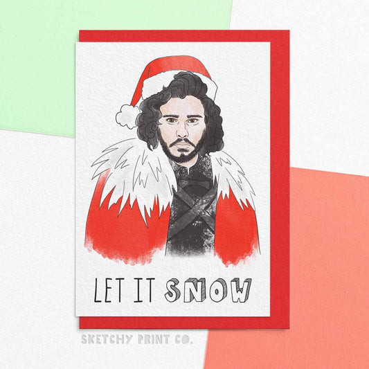 Jon Snow Funny Christmas Cards boyfriend girlfriend unique gift unusual hilarious illustrated sketchy print co