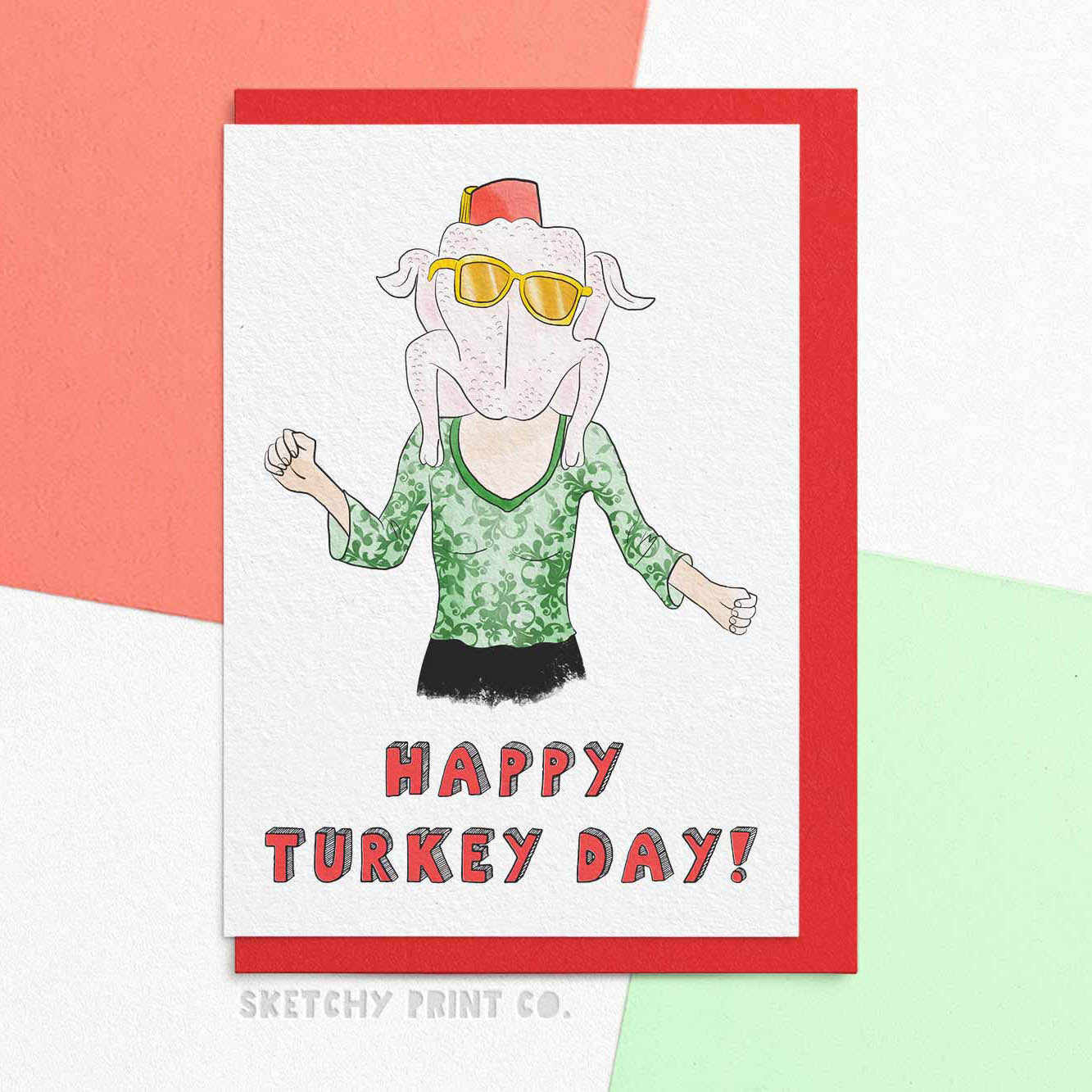 Turkey Day Thanksgiving Funny Rude Silly Christmas Cards boyfriend girlfriend unique gift unusual hilarious illustrated sketchy print co
