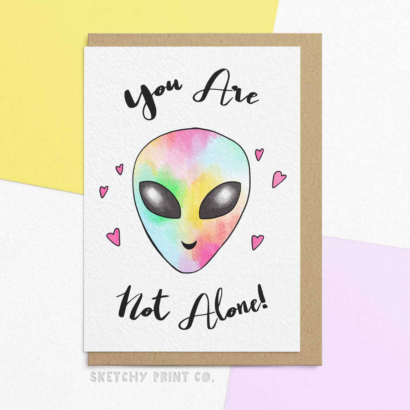 Not Alone Pride Funny Rude Silly Birthday Cards boyfriend girlfriend unique gift unusual hilarious illustrated sketchy print co