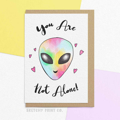 Not Alone Pride Funny Rude Silly Birthday Cards boyfriend girlfriend unique gift unusual hilarious illustrated sketchy print co