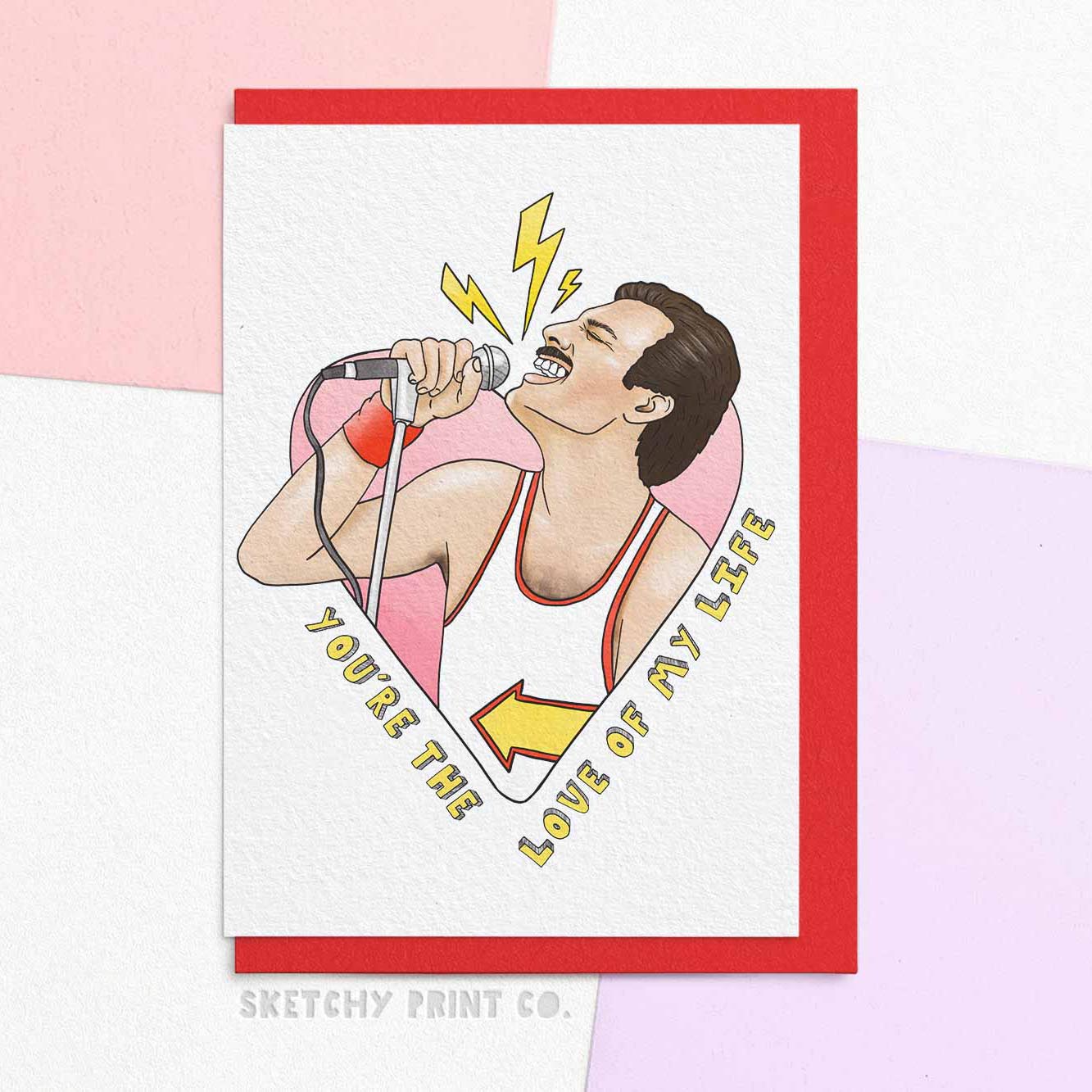 Funny Rude Silly Valentine’s Day Cards Freddy Mercury boyfriend girlfriend unique gift unusual hilarious illustrated sketchy print co